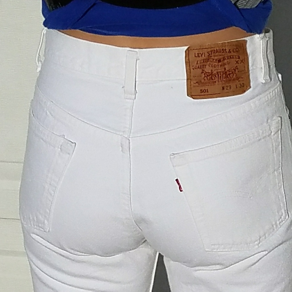Levi's 501's XX button fly red tab, white, straight leg, size 29x30